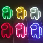 Light Ligh Amongus Dimmable Neo Light Dead Crewmate | Neon Ligh Sign Wall Decoration Imposters Among Us Gifts