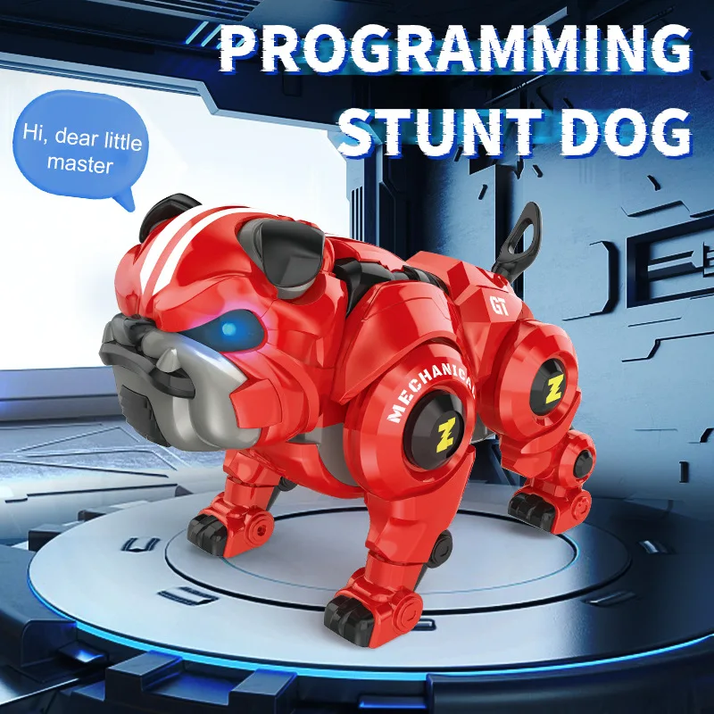 Electric Robot Bull Dog Toy Intelligent Voice Control Simulation Bulldog Mechanical Dog Cool Technology Pets Toys