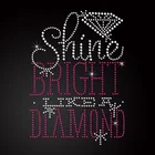 Diamond Girl Transfer Wholesale Shine Bright Like A Diamond Hotfix Rhinestone Transfer For Girl's T-shirt