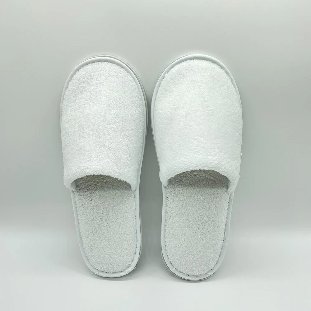 terry cloth slippers one size fit all bathroom hotel guest washable hotel slippers with logo