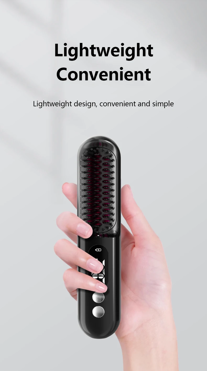 MESKY Cordless USB Rechargeable Ionic Hair Comb Fast Heating Mini Wireless Hair Straightener Brush supplier