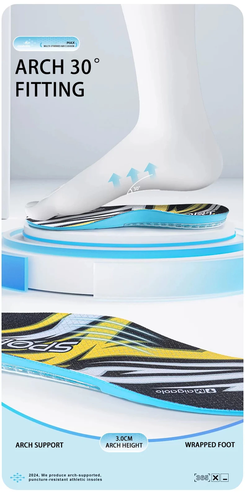 High Elastic Sealed Air Cushion Sports Insoles with Mesh High Elastic Sealed Air Cushion Sports Insoles with Mesh