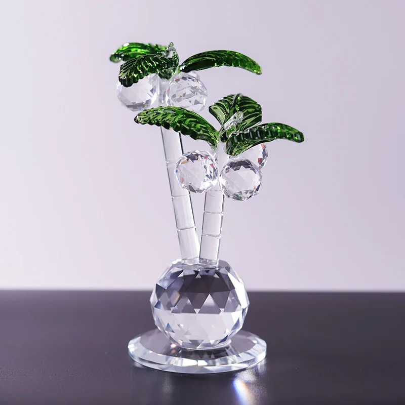 product honor of crysal coconut tree crafts polished crystal ornaments creative desktop decoration modern simple christmas gift-5