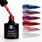 Polish Wholsale Organic Cosmetics Soak Off Diamond Glitter Uv Led Nail Gel Polish