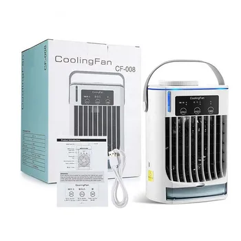 USB Rechargeable Portable Air Conditioner Personal AC Mini Cooling Fan with 3 Speeds for Home Office