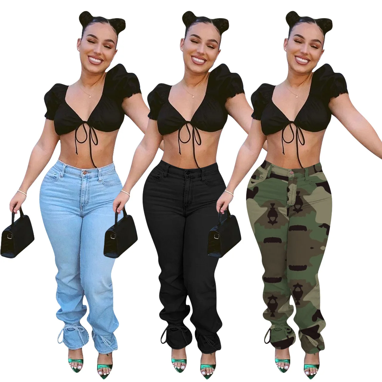 Pantalones Vaqueros Con Estampado De Camuflaje Para Mujer,Pantalón De  Lápiz,Informal,Con Lazo,A La Moda,Para Otoño - Buy De Las Mujeres De Moda  Pantalones De Color Sólido Pantalones Vaqueros Para Las Mujeres,Vaqueros  Cintura Alta
