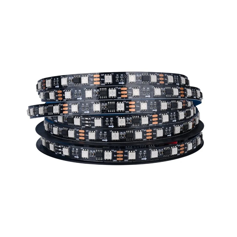 High Quality SM16703 Programmable RGB Iridescent Light Strip 20 Segments 60 Lights Black Bare Board Consumer Electronics