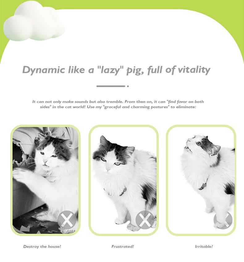 New Hot Selling Pig-shaped Plush Electric Toy with Flapping wings and Making Sounds USB Charging Cat Toy Pet Products factory