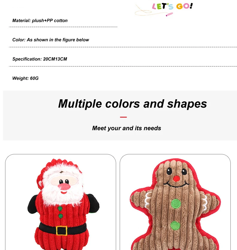 New Design Christmas Pet Toys Vocal Christmas Series Teeth Grinding Dog Squeak Toys Bite Cute Cartoon Interactive Dog Plush Toys supplier