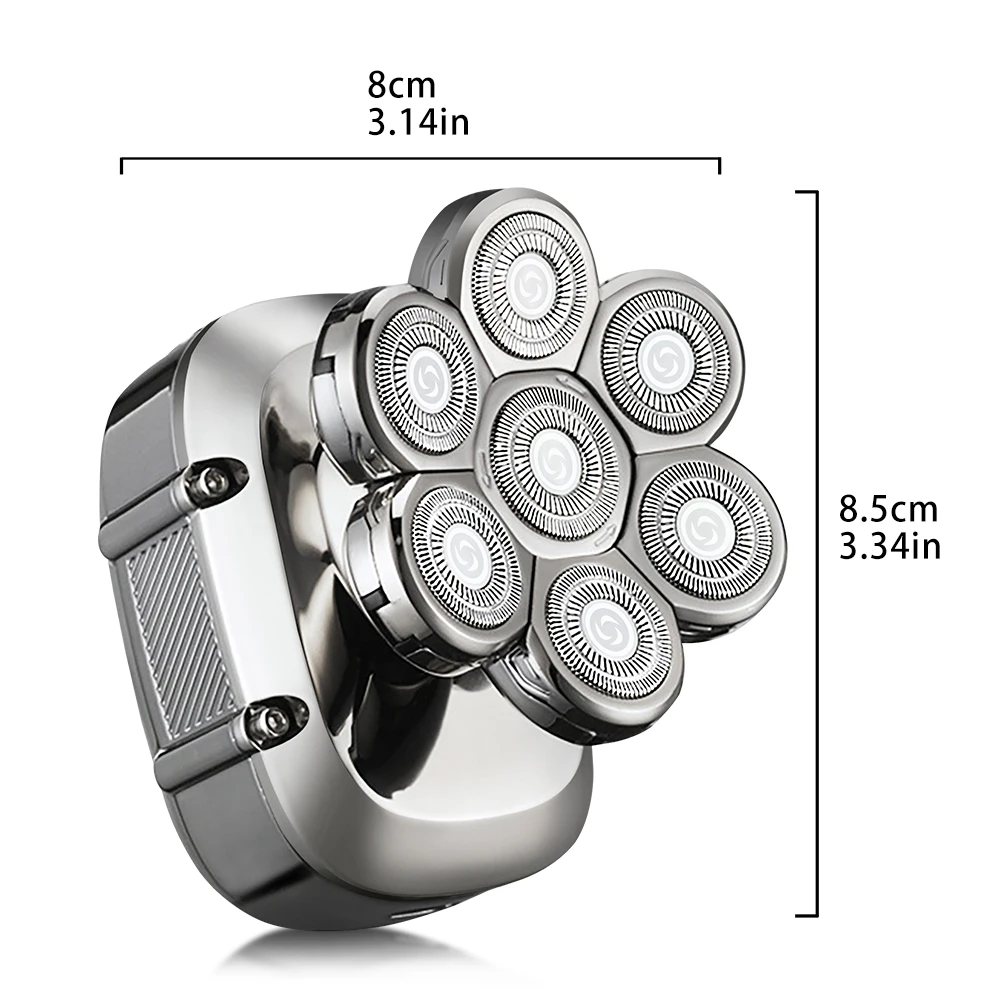Five-in-One Waterproof Bald Stainless Steel Blades Seven-Blade Beard Trimmer for Household RV Use USB Rotary Electric Shaver factory