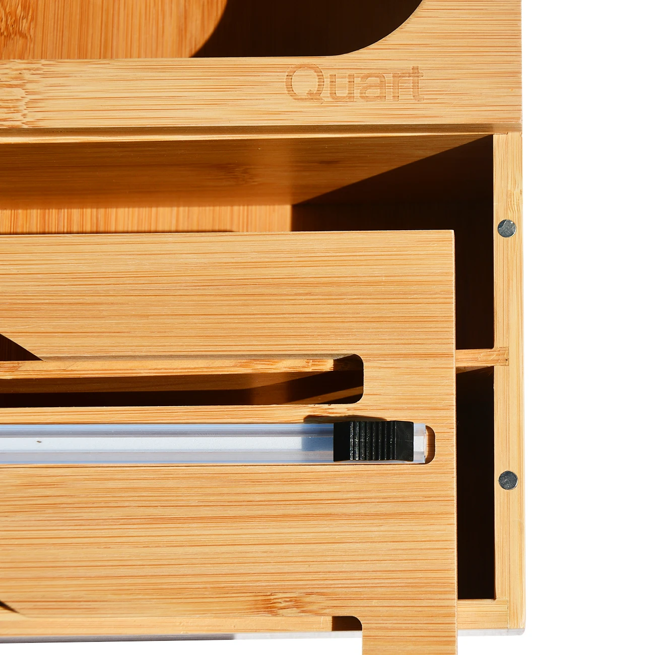 Wholesale Compatible Bamboo Kitchen Storage Ziplock Bag Organizer 6 In 1 Wrap Dispenser With Cutter For Kitchen