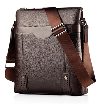Fashion Men's Messenger Bags PU Leather Business Casual Cheap Sling Cross-body Shoulder Bags