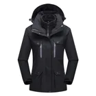 Coat Women's 3 In 1 Winter Ski Jacket Fleece Liner Jacket Waterproof Windproof Coat Detachable Hood