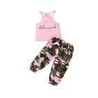 Summer Girl Sets Boutique Summer Girl Clothes Outfits Pink Camo Capri Pant Sets