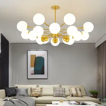 Living room pendant lights magic bean glass ball chandelier modern minimalist atmosphere bedroom dining room chandelier