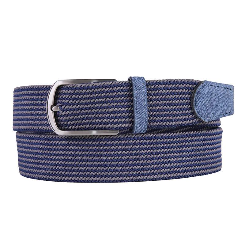 Men's Custom Leisure Colors Elastic Fabric Golf Belts with Braided Design