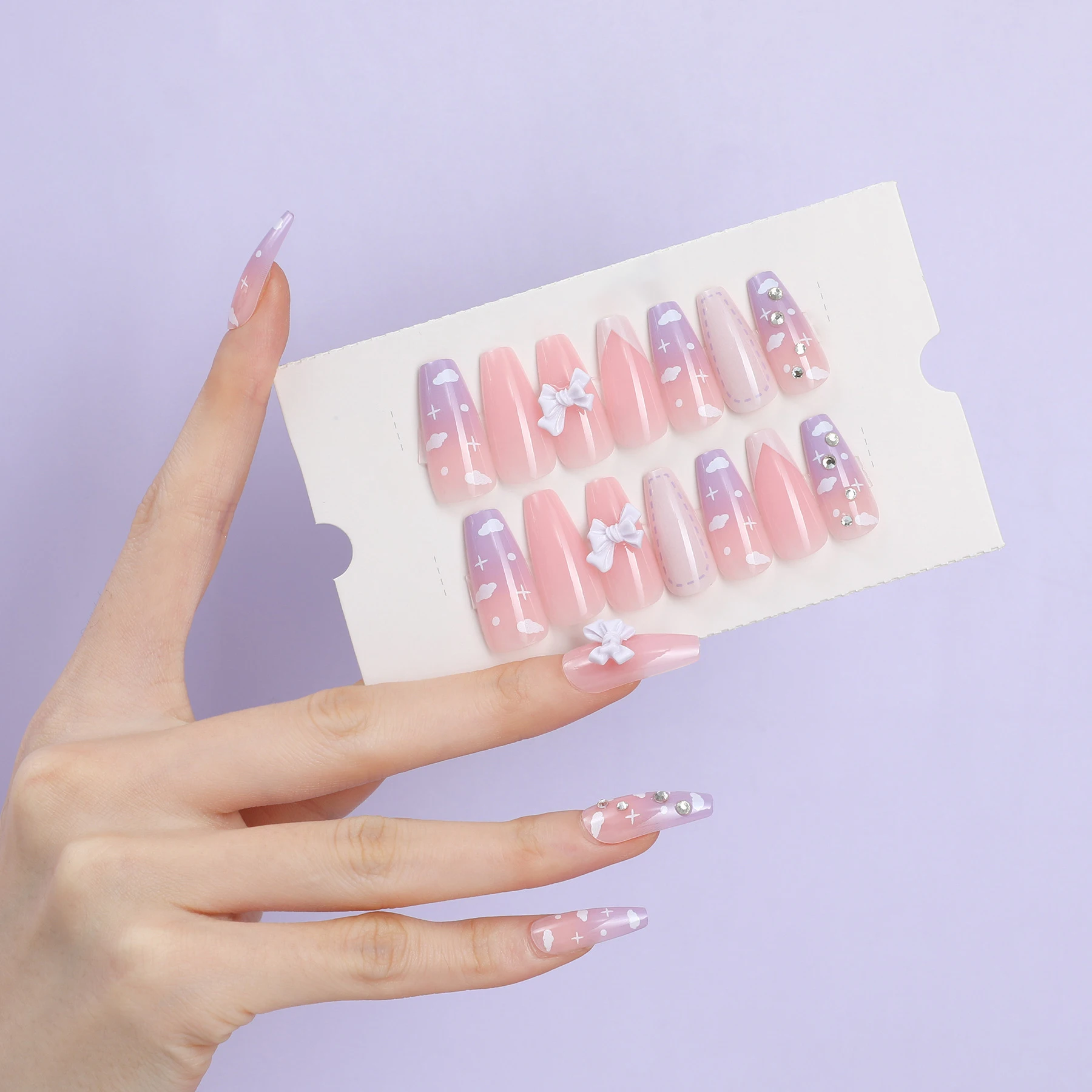 Super Quality Red Detachable Bow Decoration False Nail Long Coffin Ballet  Thin Press On Nails - Buy Bow Tie Nail Accessories,Press On Nails With Bow,Bow  Nail Charms Product on Alibaba.com