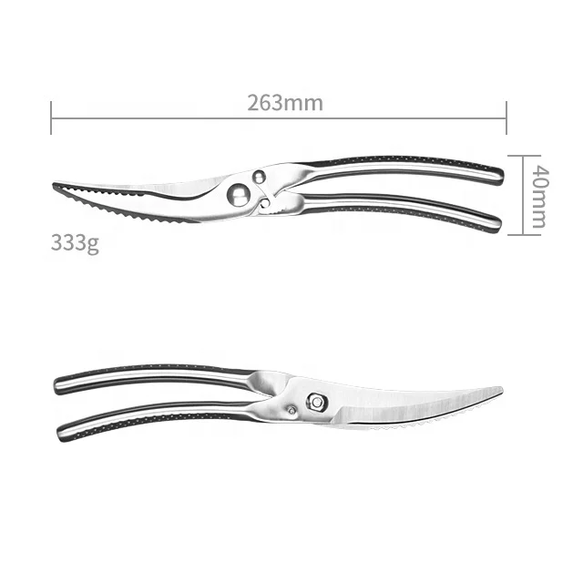 Heavy Duty Multifunction Chicken Bone Poultry Shears Meat Fish Kitchen Scissors With Spring Loaded Lock