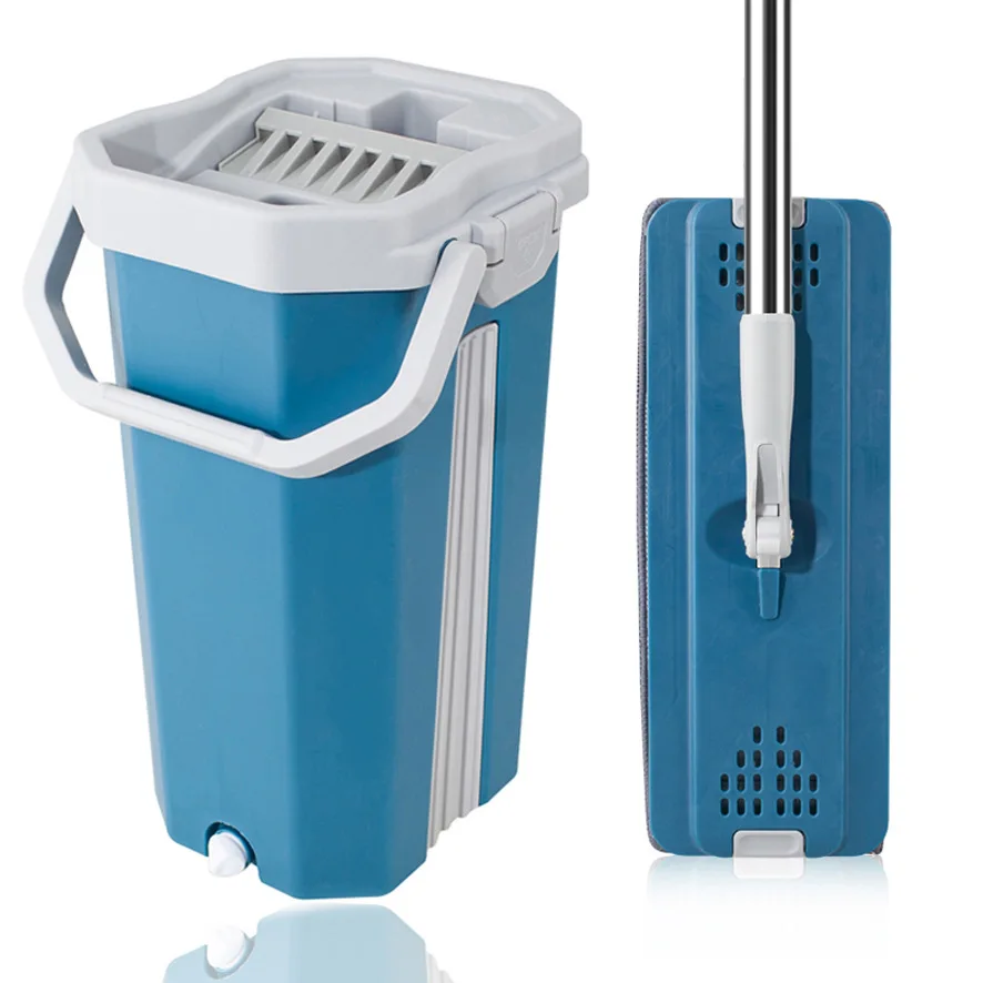 Smart mop hands-free self-cleaning drying 360 degree rotating squeezing mop and bucket set