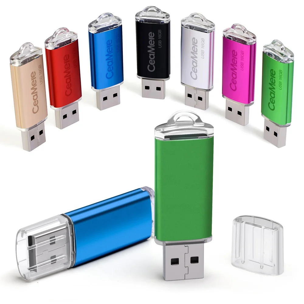 10 Pack 1GB-16GB USB Flash Drives Memory Sticks 5 Colors USB 2.0 Enough Storage 