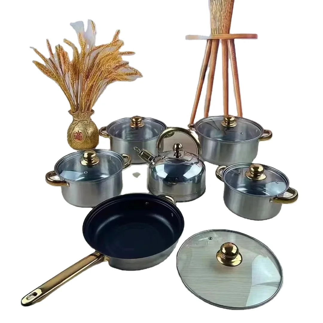 Factory Direct Panelas Cookware Set Cartoon Pot Set Casserole Deep Fry Pan kettle cookware sets