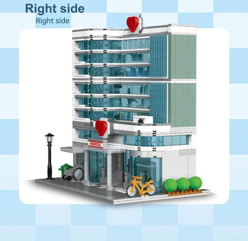 product hot selling cities hospital building block set moc street scene assembling particle blocks  model building toys gift for kids-62