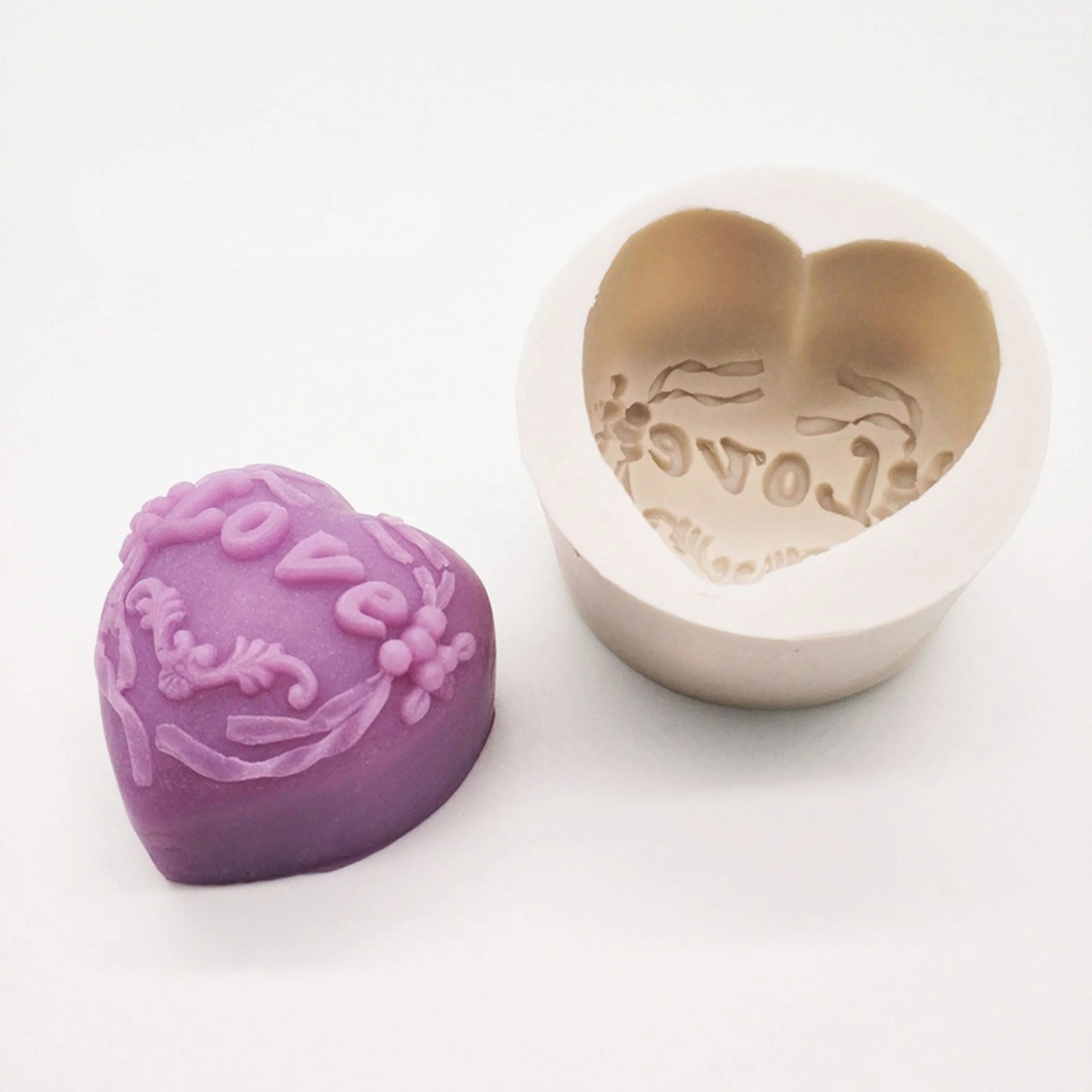 1 cavity heart shaped rose flower 3D non stick silicone cake mold chocolate mold cake tools