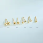 Studs Genuine 925 Sterling Silver Solid CZ Ball Bead Earrings Ear Piercing Studs