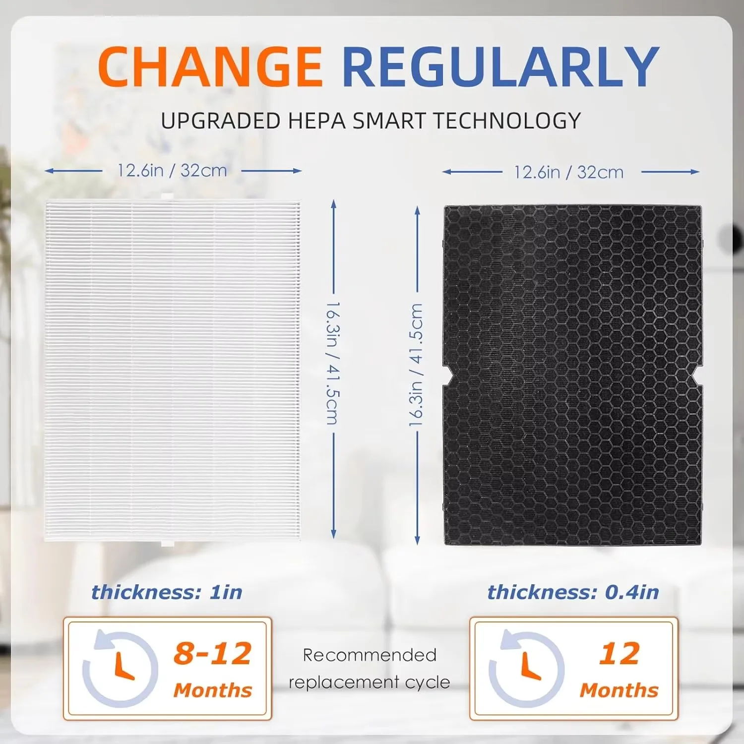 product walson home hepa air purifier h13 true hepa high efficiency honeycomb activated carbon filter 2 pack for winix 5500 2 am80-5