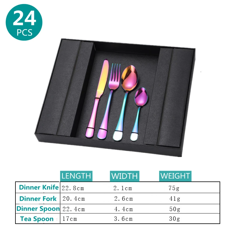 CLASSIC 24 PCS Stainless Steel Flatware Cutlery Set Wholesale Customized Party Gifts Tableware for Dinner