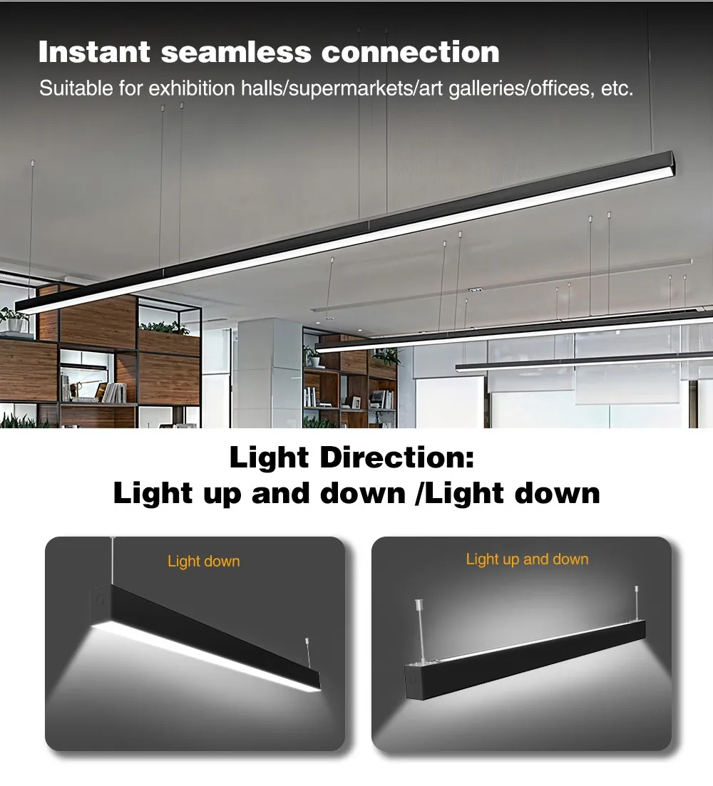 Adjustable Power & CCT UGR<19 up & Down Emitting Linear Light with L T X Connector
