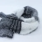Fur Knitted Scarf Women's Faux Fur Knitted Chunky Warm Scarf