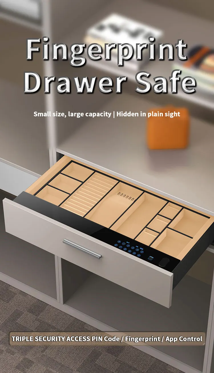 product ceqsafe smart fingerprint lock hidden drawer safe box cash jewelry safety drawer hotel safe for wardrobe-1