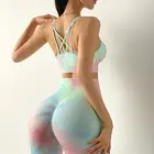 Wholesale Women Gym Set OEM Logo Gym Clothes Tie Dye Women Yoga Set Wholesale Sports Bra And Leggings Set