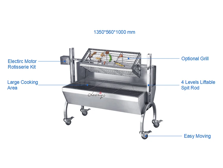 product modern portable stainless steel bbq grill machine for charcoal and wood burning camping party use-17
