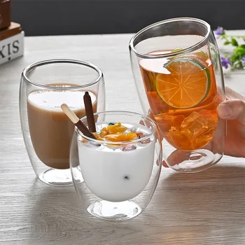 Espresso Coffee Cups Demitasse Cups Double Walled Clear Insulated Shot Glass