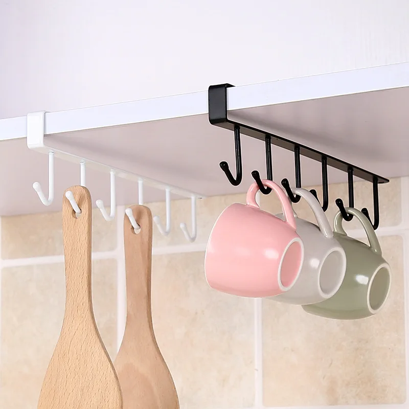 Kitchen Cupboard Cabinet Hook Glass Cup Storage Hanging Rack Mug holder Storage Shelf