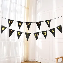 2023 Hot sell Party accessories Happy Birthday Banner Party Decorations Triangular Happy Birthday Bunting Banner