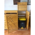 Solid Factory Cheap Price Shed Solid Wood Box Exterior Pretty Wooden Garbage Trash Can