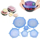Silicone Set 6 Packs Premium Eco Friendly Flexible Reusable Silicone Stretch Sealing Lids Set