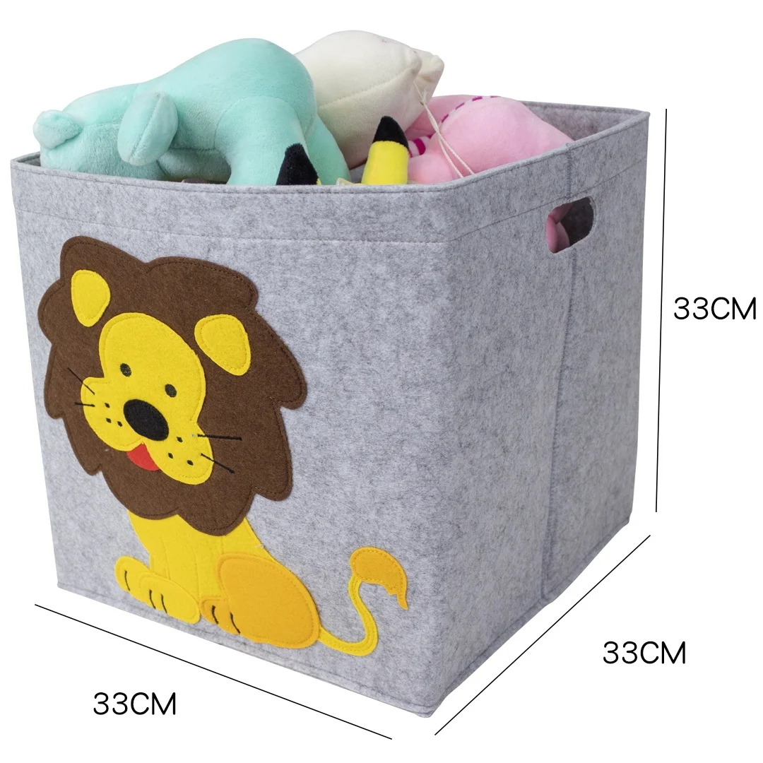 New Design Large Capacity Toys Organizer Baskets Kids Room Decoration Felt Container Portable Cube Racks Storage BBox