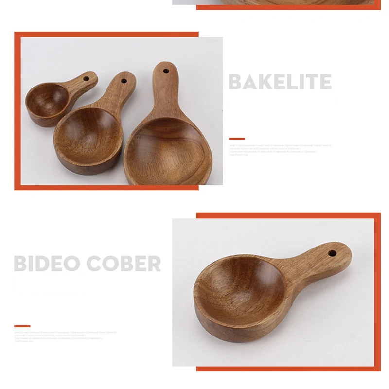 Measuring Cup Set Acacia Wooden Measuring Spoon for Cooking Nonstick Wood Kitchen Utensil Cooking