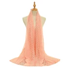 Chiffon Scarf Zhenshiman Big Size Lace Petal Latest Plain Chiffon Scarf 2021 Muslim Women Shawl Scarf Wholesale