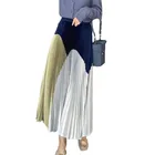 Art New Pleated Skirt Women's Long High Waist Skirt Thin Large Pleated Skirt.