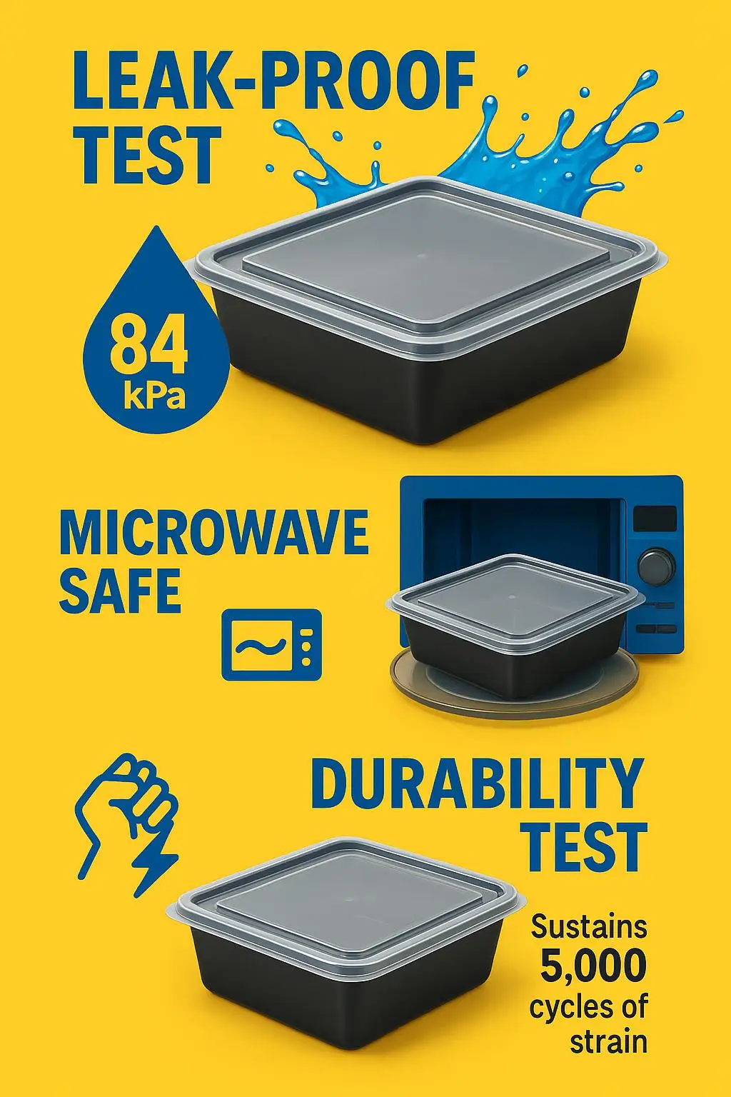 Convenient Disposable Plastic Lunch Box and Bowl for Takeaway Easy Disposal Plastic Packaging - detail 8