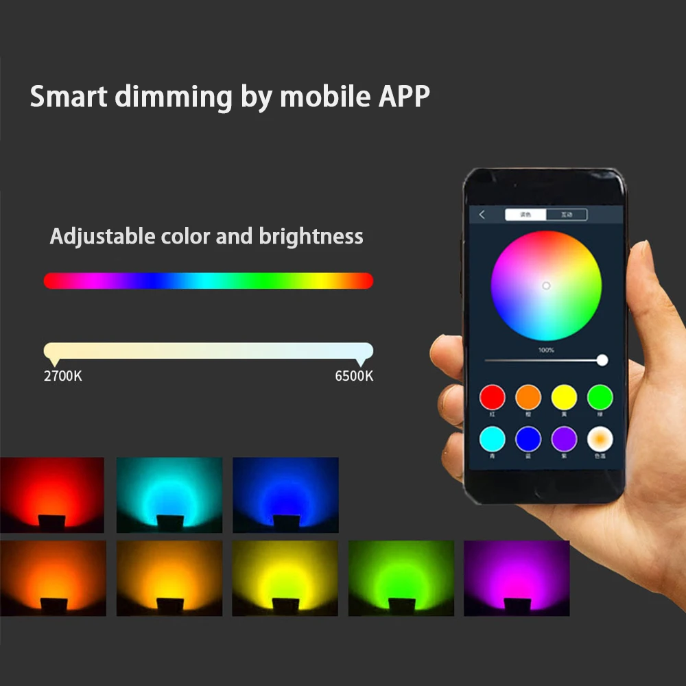 Smart Life App Cob Smart Control Landscape Spotlight 50w 150w IP65 RGBW Wifi Facade Led Flood Lighting