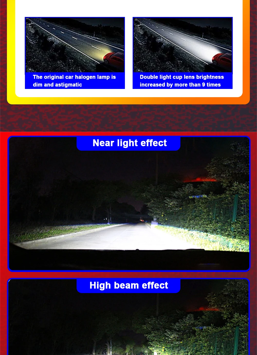 TECH-KING TIR bi-prism direct laser lens near and far light integrated 3-inch double lamp cup lens headlight projector headlamp