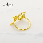 Rings Rings A Ring Custom 2021 Gold Plated Fashion Fan Shape Yellow Gold Adjustable Rings