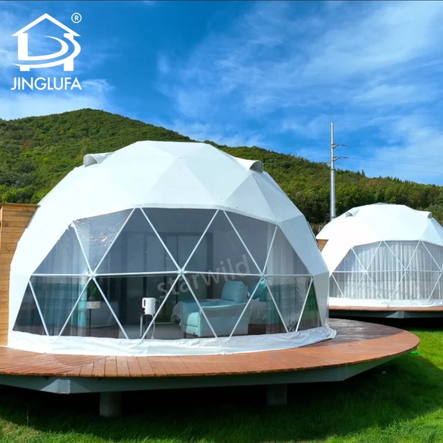 outdoor waterproof camping geodesic dome hotel tent house with bathroom
