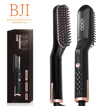 Electric Heated Beard Straightening Comb Brush Hair Straightener for Men